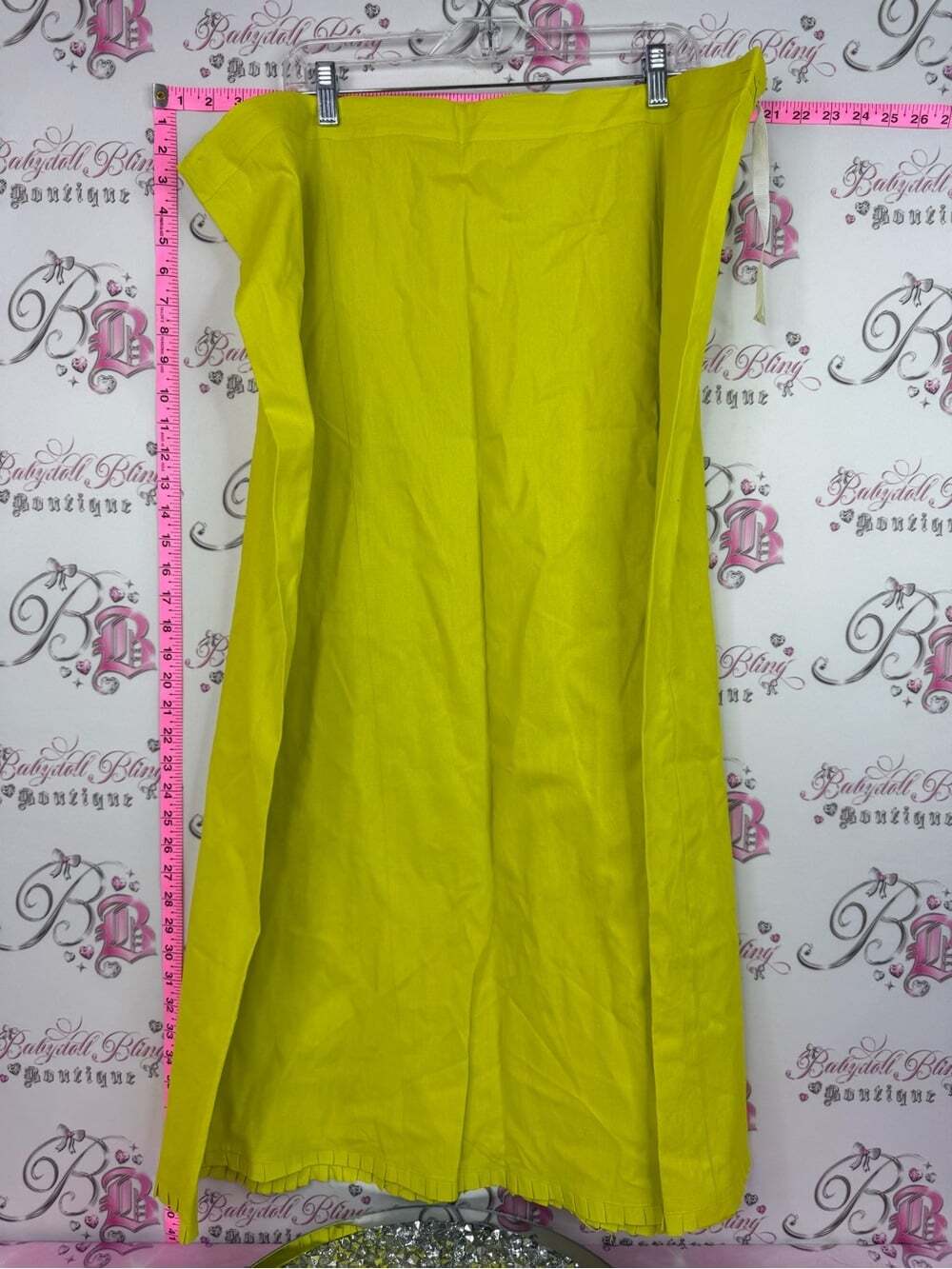 Vintage skirt lime green yellow Bright Yellow Strapless Midi Dress